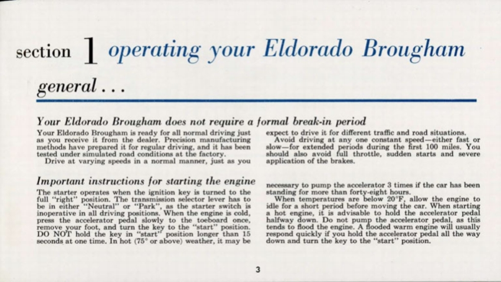 1959 Cadillac Eldorado Owners Manual Page 4